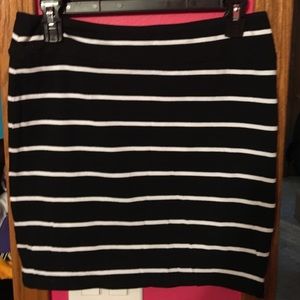Black and white striped xhilaration skirt