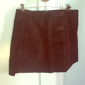 Aqua dark brown suede mini skirt
