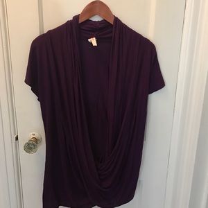 Purple drape front top