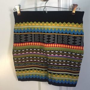 Stretchy multi color mini skirt