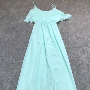Mint colored  floor length dress