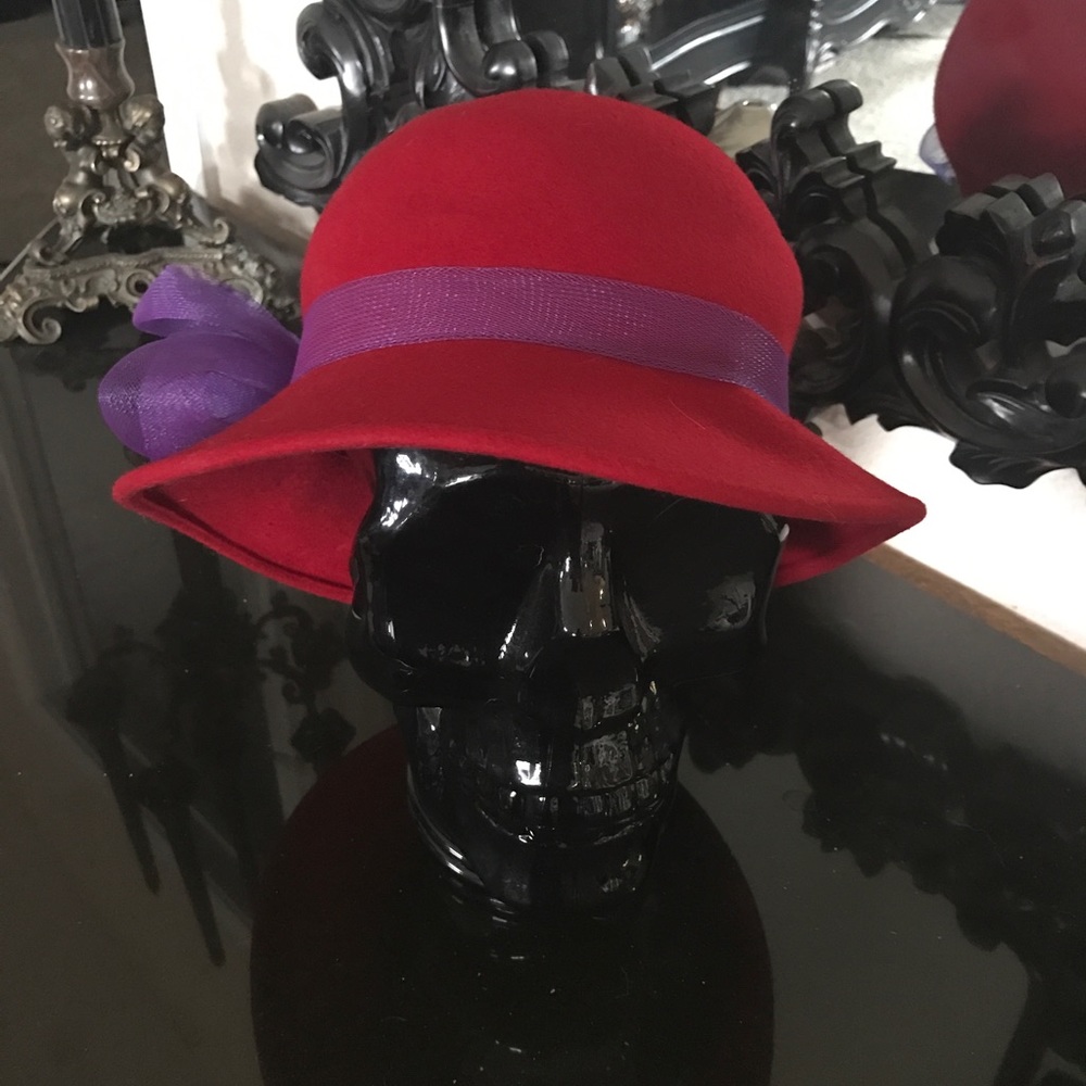 Red Wool 1930's hat