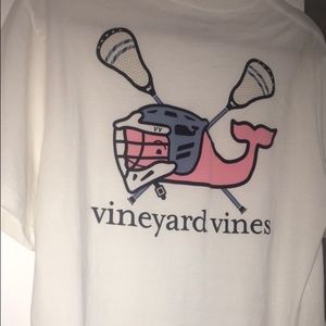 White Vineyard Vines men's lacrosse shirt.