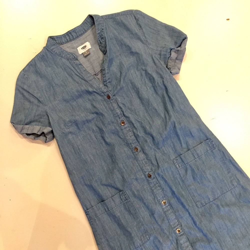 Midi denim shirt dress