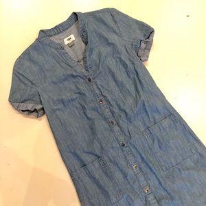 Midi denim shirt dress
