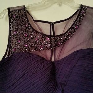Purple Chiffon Beaded Evening Gown NWT Size 12