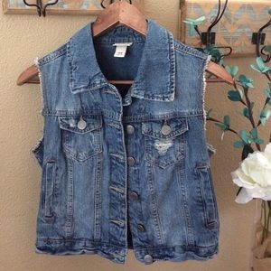 Mossimo Distressed Denim Vest.