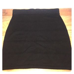Stretchy black mini skirt
