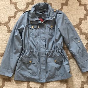 Chambray colored, rain trench coat