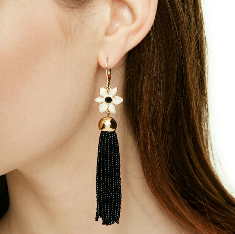 New Kate Spade Cream Tassel Earrings