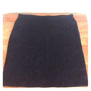 Navy and black printed mini skirt
