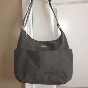 NWOT Baggallini Leopard Gray shoulder bag.