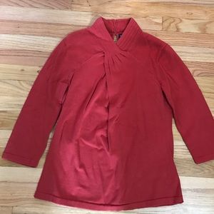 Rust orange high neck blouse