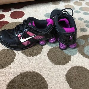 Kids Nike Turbo Shox sneakers.  Black and purple