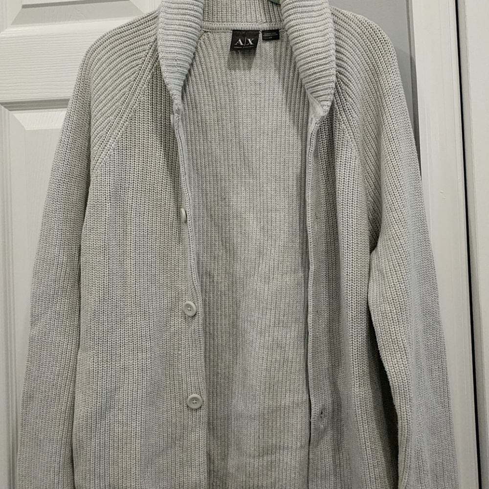 Armani Exchange button up mens sweater sz L
