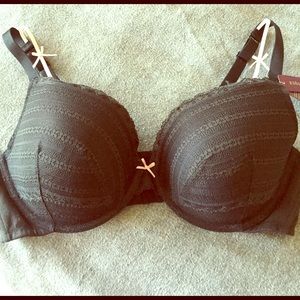 BRAND NEW! Black Cotton Boost Plunge Cacique Bra