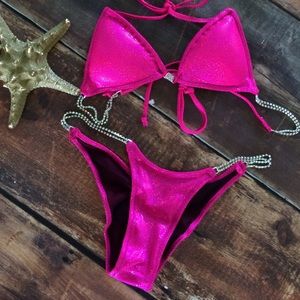 Beautiful pink competition bikini