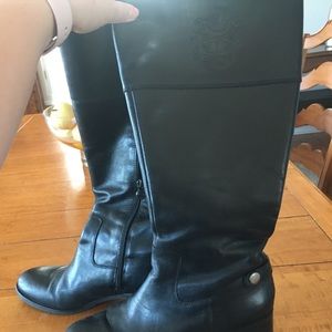 Black wide calf etienne aigner boots