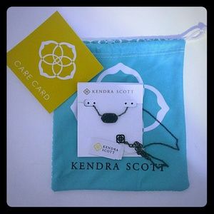 Gunmetal Elisa Black Drusy Necklace