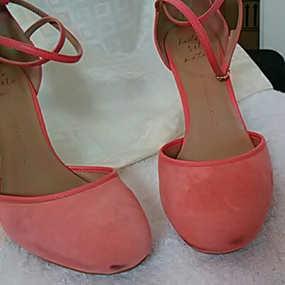 HP! BR suede coral/pink heels. Size 7.5. Used once - Picture 4 of 4