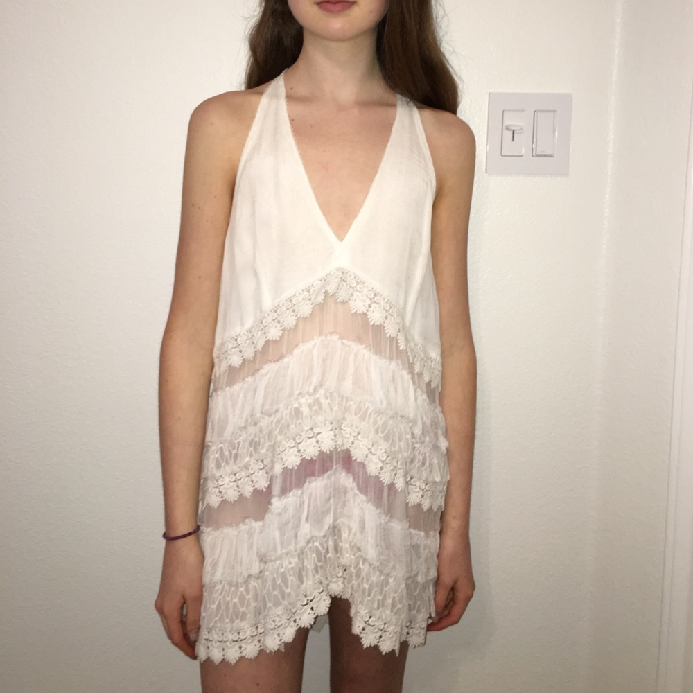 FP layered lace ruffle top