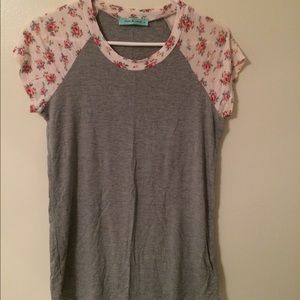Floral baseball tee