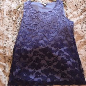 Blue ombré lace top