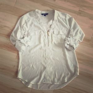 Express Long Sleeved Cream Shirt