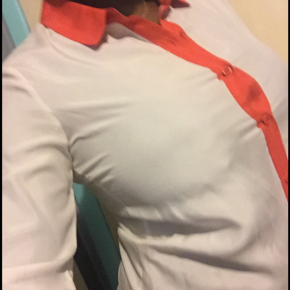 Trouvé 100% silk blouse color block