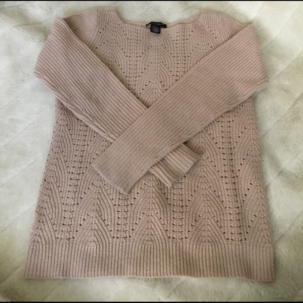 Ann Taylor crew neck sweater with cashmere