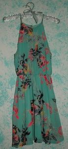 Floral turquoise dress