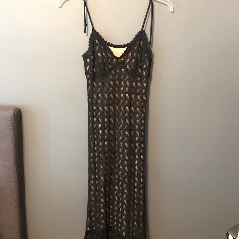 Black w/ nude under lay. Parallel cocktail dress