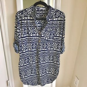 Blue print tunic dress