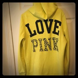 V Pink collection neon yellow hoody