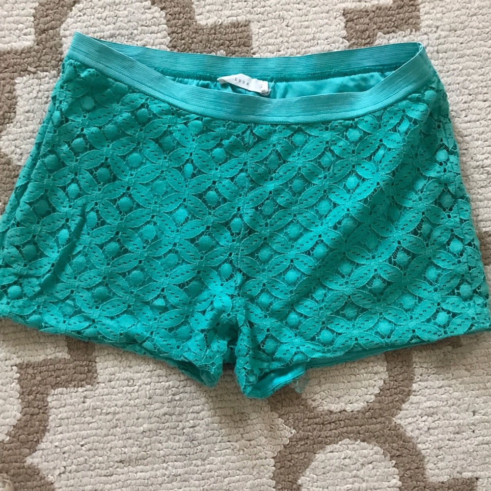 Lush teal lace shorts