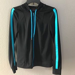 Athletic zipper hooded jacket