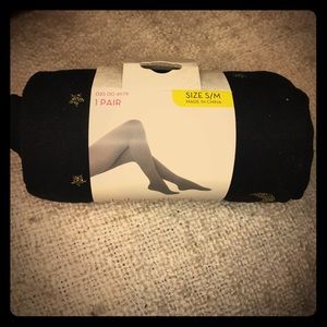 NWT S/M black stockings w/ gold glitter moon&stars