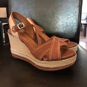Clarks Indigo brown espadrille wedges