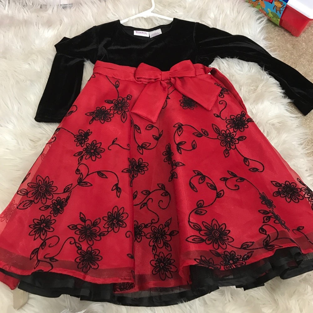 Red and black formal dress
