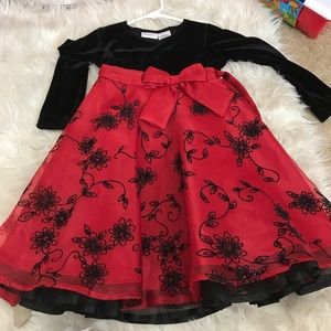 Red and black formal dress
