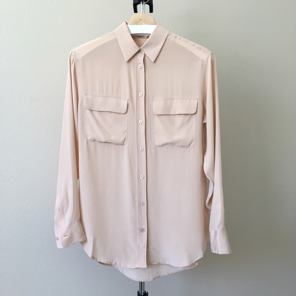 Equipment Signature Long-Sleeve Silk Shirt size XS