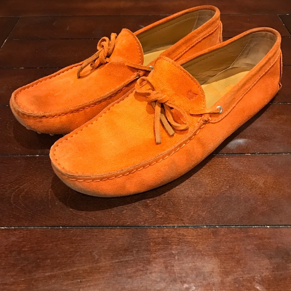 Bobbies Orange Suede Loafers size 9.5