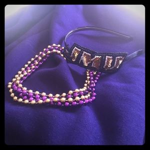 JMU headband and beads
