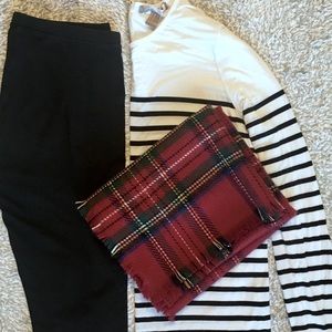 LIKE NEW Red Plaid Blanket Scarf