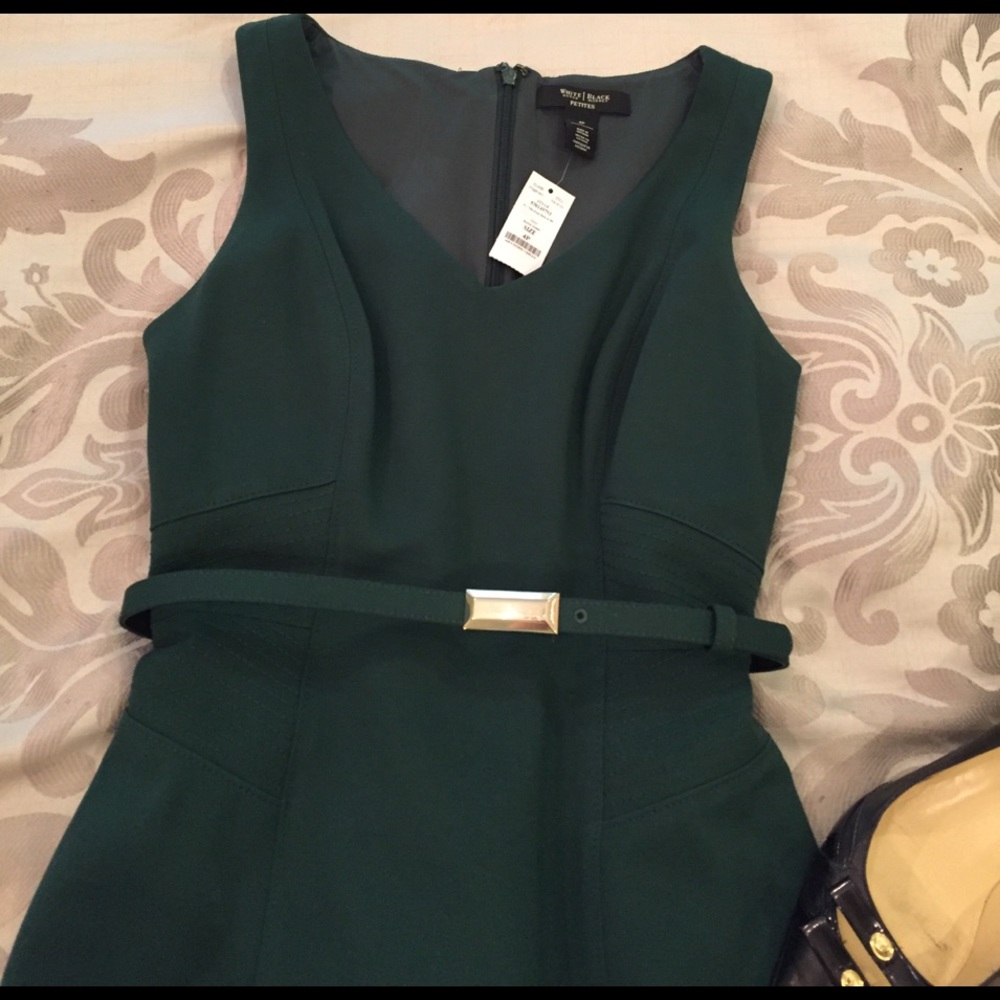 New forest green dress White House Black Market 4P