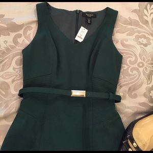 New forest green dress White House Black Market 4P