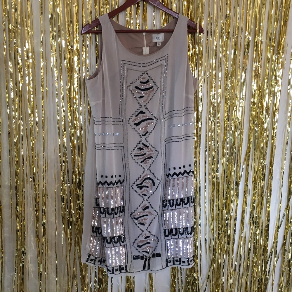 Gatsby Inspired Beaded Shift Dress size XL