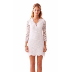 Lilly Pulitzer white lace wedding shower dress