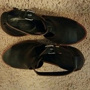 Balenciaga Peep Toe Leather Heels