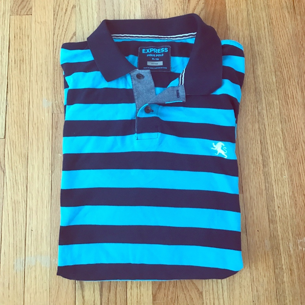 Express Polo, navy and light blue